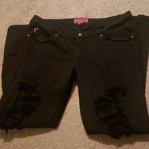 Mesh rips skinny jeans